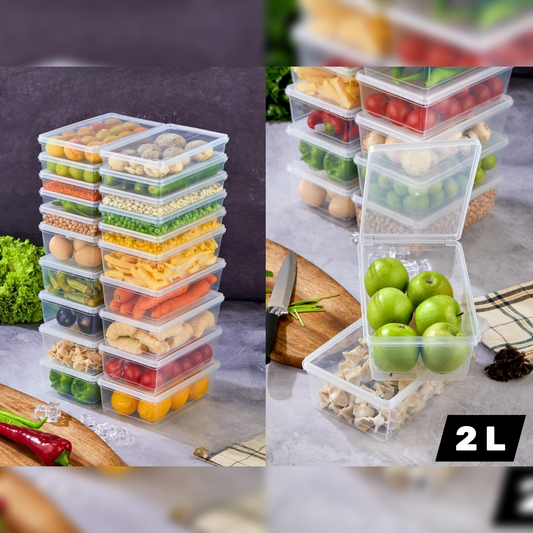 Reusable 2L Food Container with Attached Cover