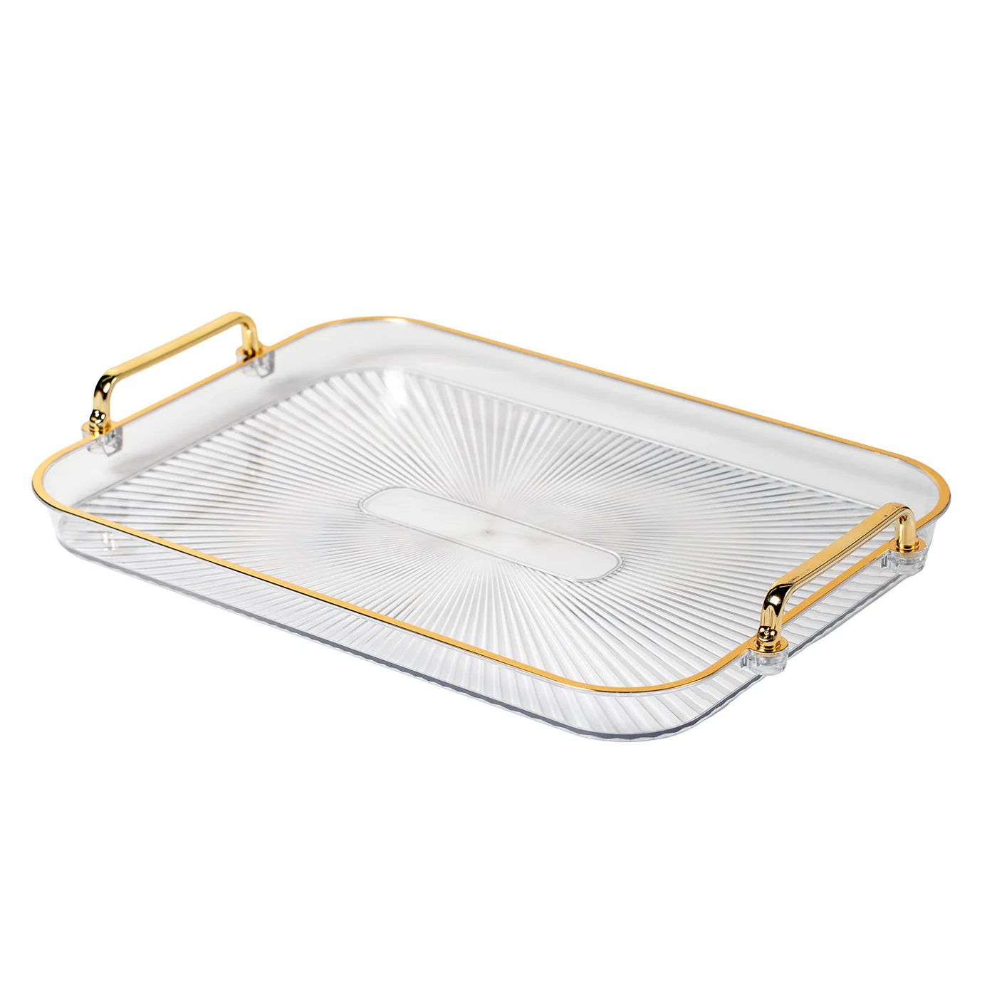 Plexi with Golden Rim Shine Tray Large 45 cm