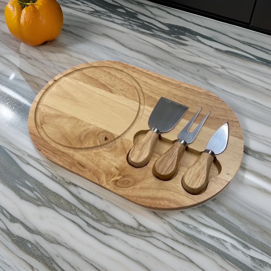3 Pieces Cheese Serving Utensils with Board