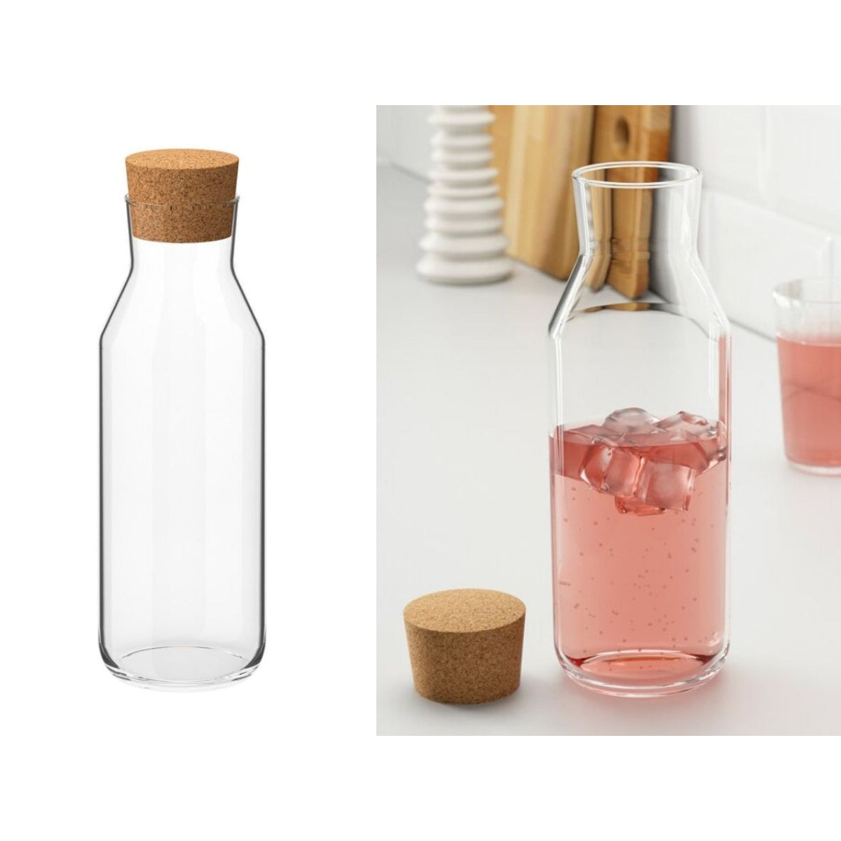 High Quality Borosilicate Glass 1 L Bottle with Cork Cover