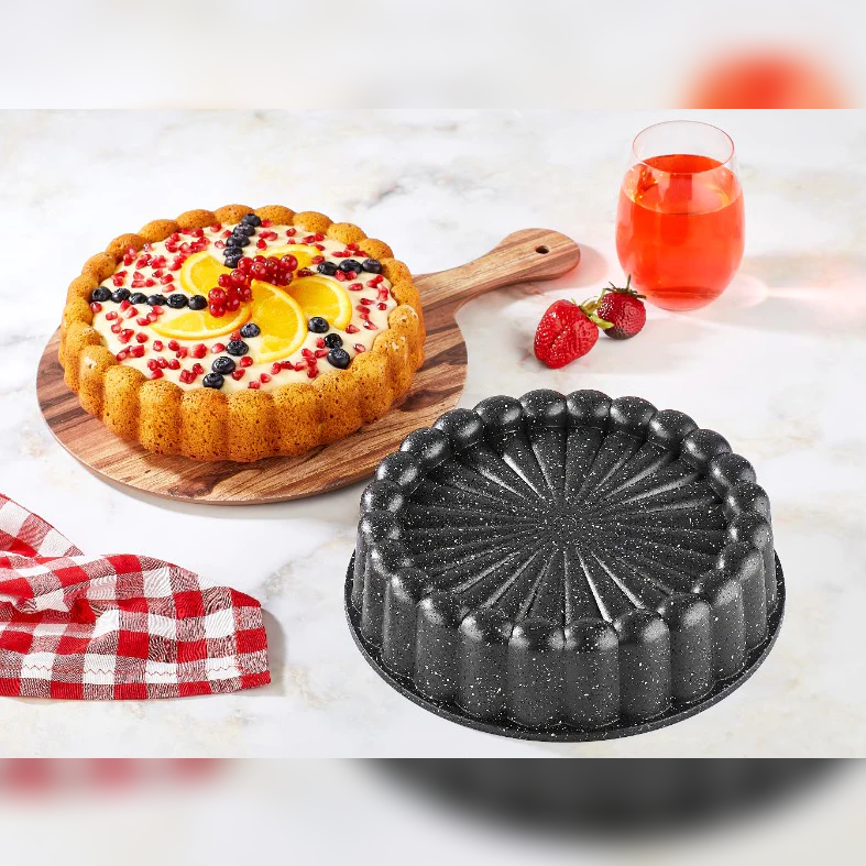DOSTHOFF CAST ALUMINIUM GRANITE COATED ROUND CAKE PAN 28 - Lunaz Shop