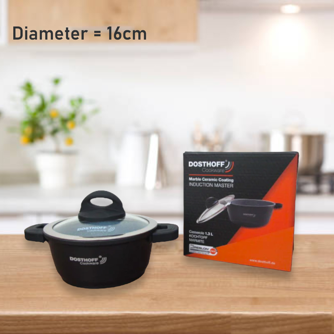 DOSTHOFF INDUCTION MASTER CASSEROLE BLACK 16 CM 1.2 L - Lunaz Shop