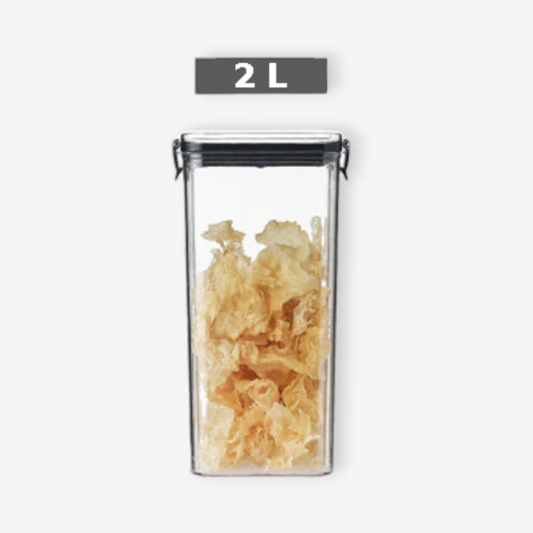 Acrylic Airtight Squared Food Jar 2 L - Lunaz Shop