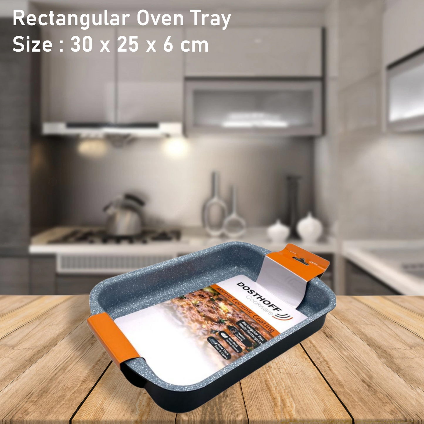 DOSTHOFF RECTANGULAR OVEN TRAY BLACK 30 CM - Lunaz Shop