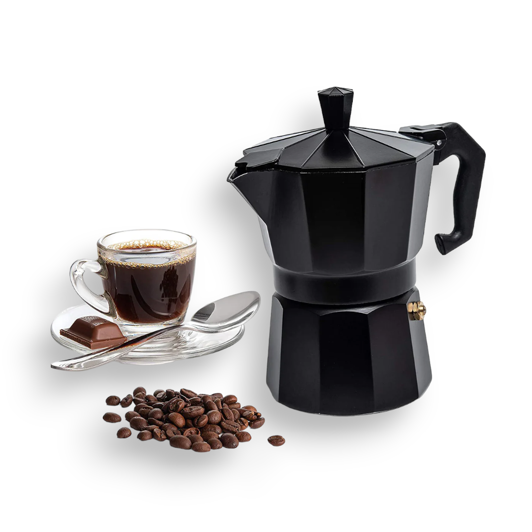 Black 2 levels Italian coffee pot - Lunaz Shop