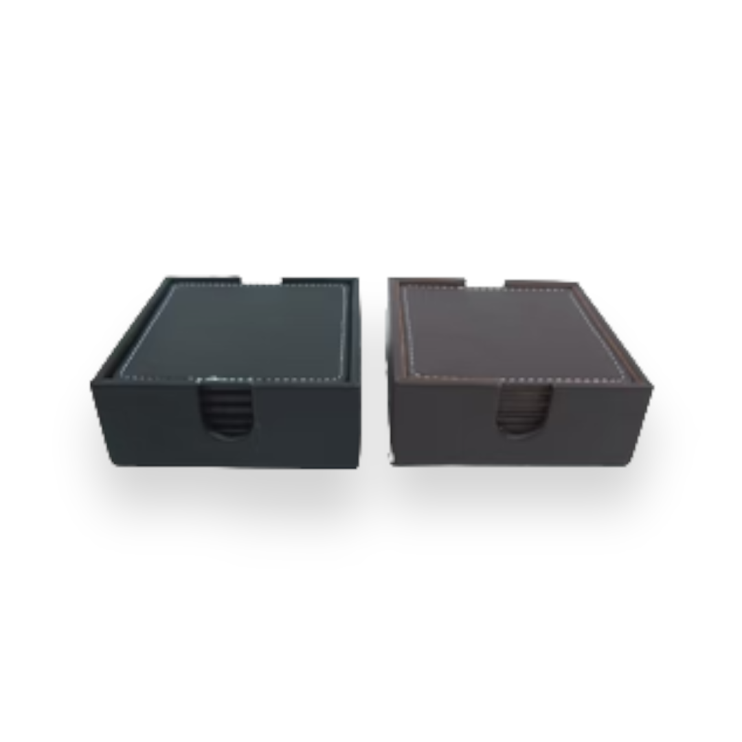Square Leather Coasters Set - Lunaz Shop