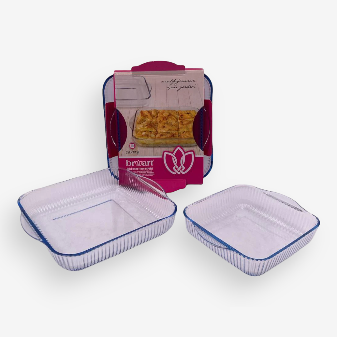 Lined Squared Oven Tray Set of 2 - Lunaz Shop