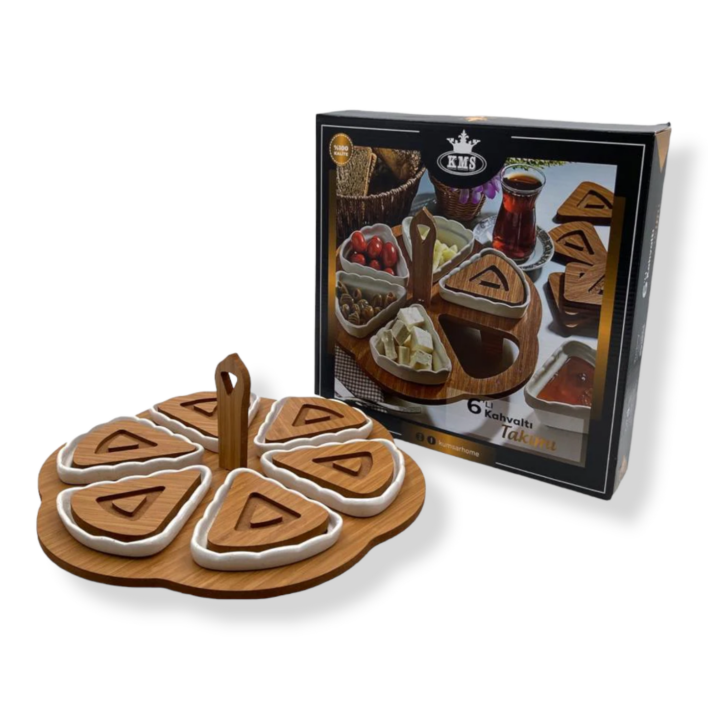 Round divided tray with covers 6 comp - Lunaz Shop