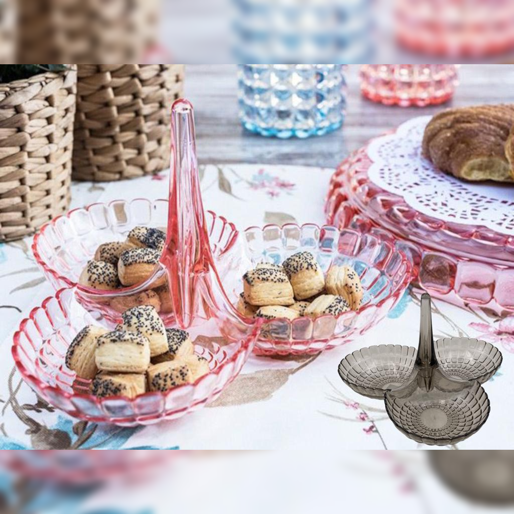 Divided snack tray with upper handle - Lunaz Shop