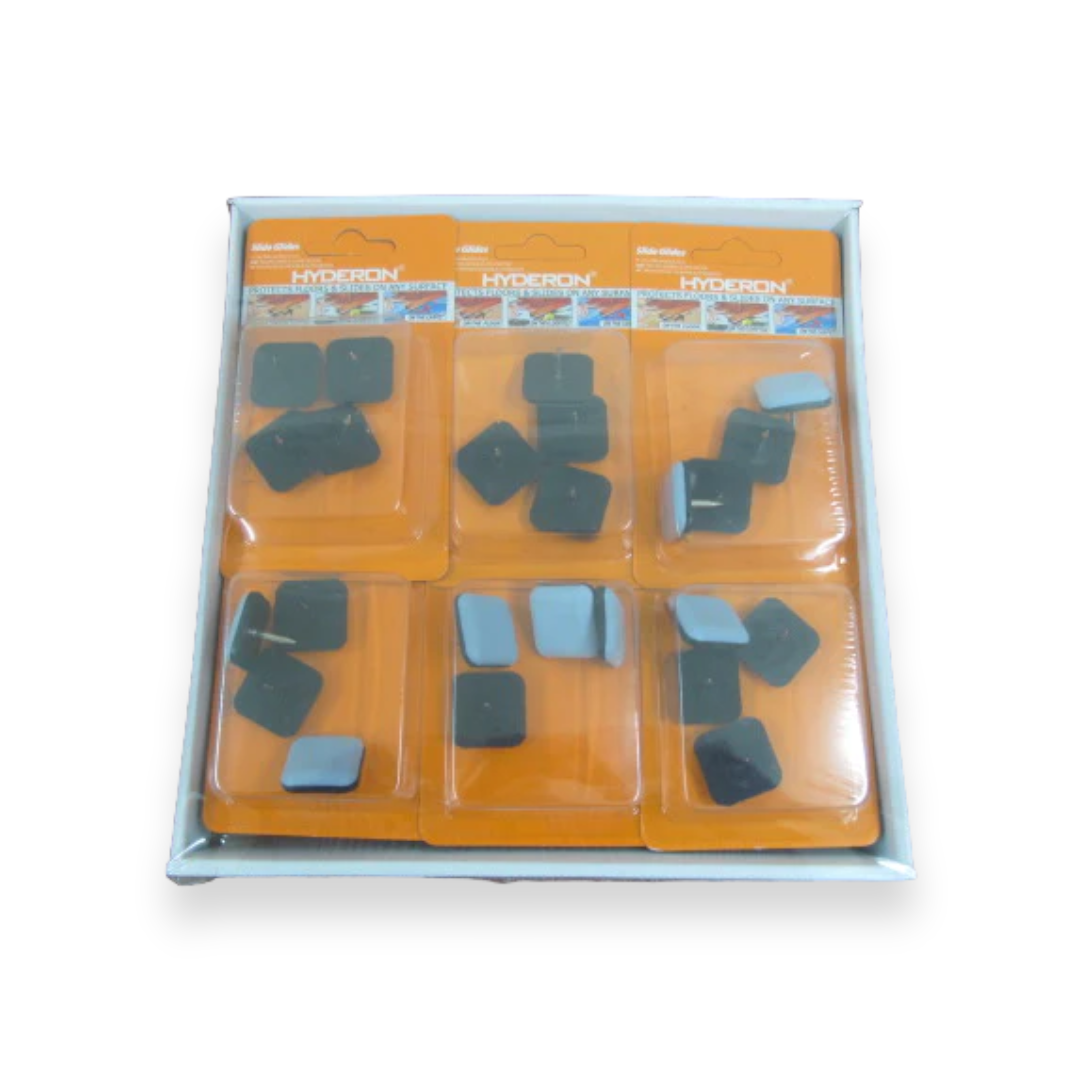 Small Squared Furniture Sliders with screws X4 - Lunaz Shop