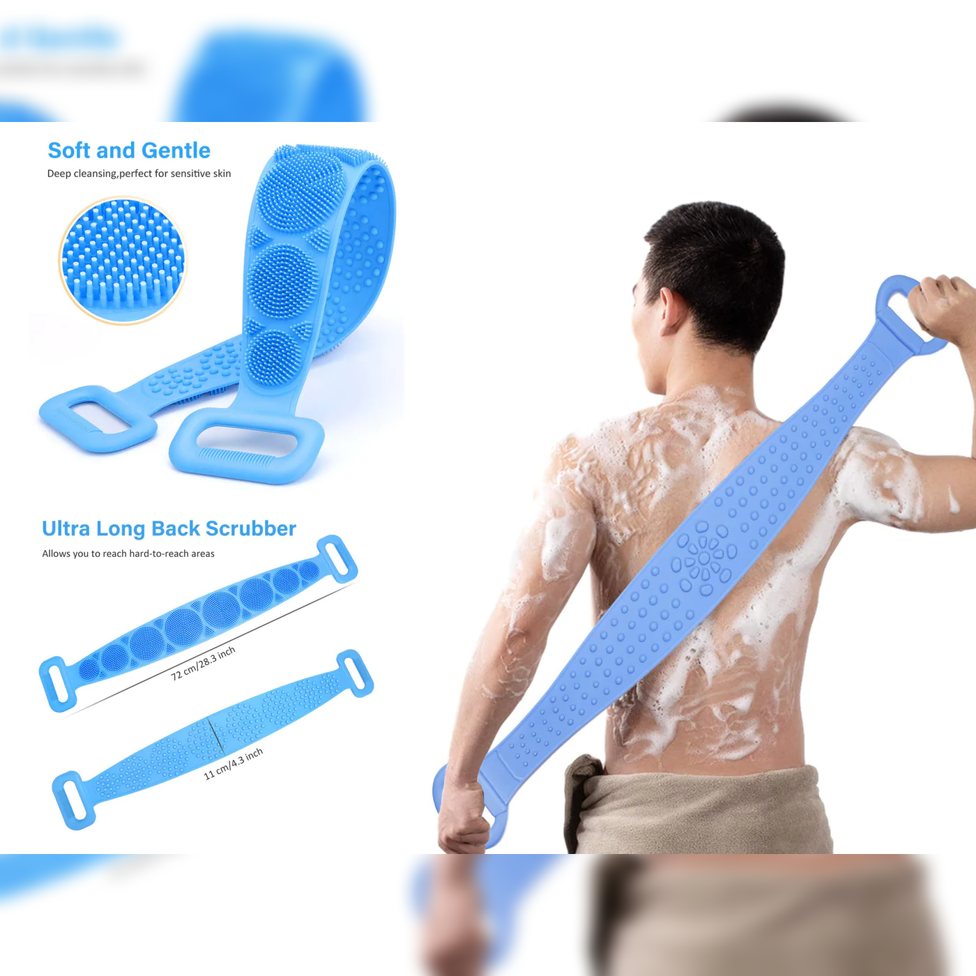 Light Silicone Back Scrubber for Shower - Lunaz Shop