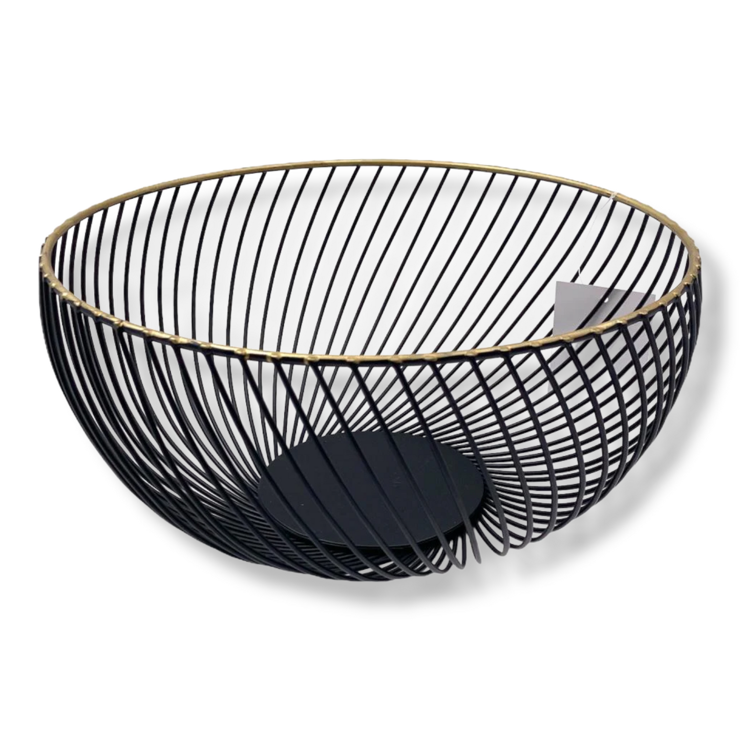 Metal Fruit Basket Black Gold Rim - Lunaz Shop
