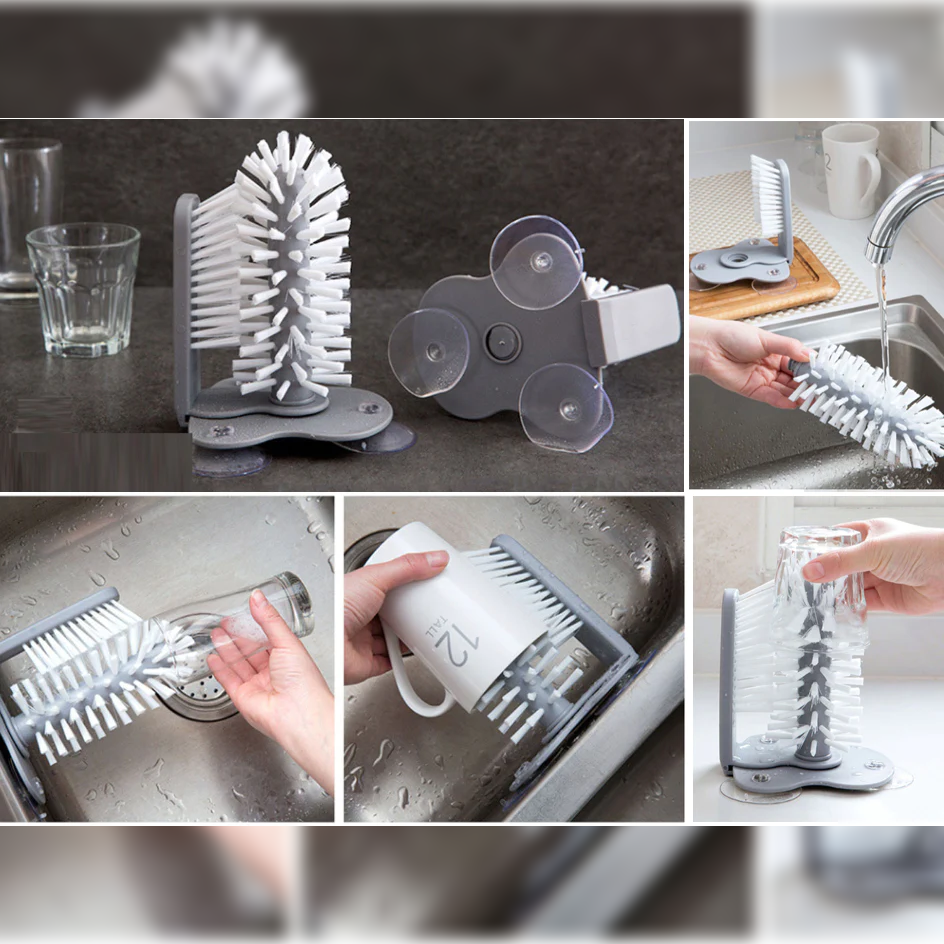 Glass Washer with Double Sided Bristle Brush - Lunaz Shop