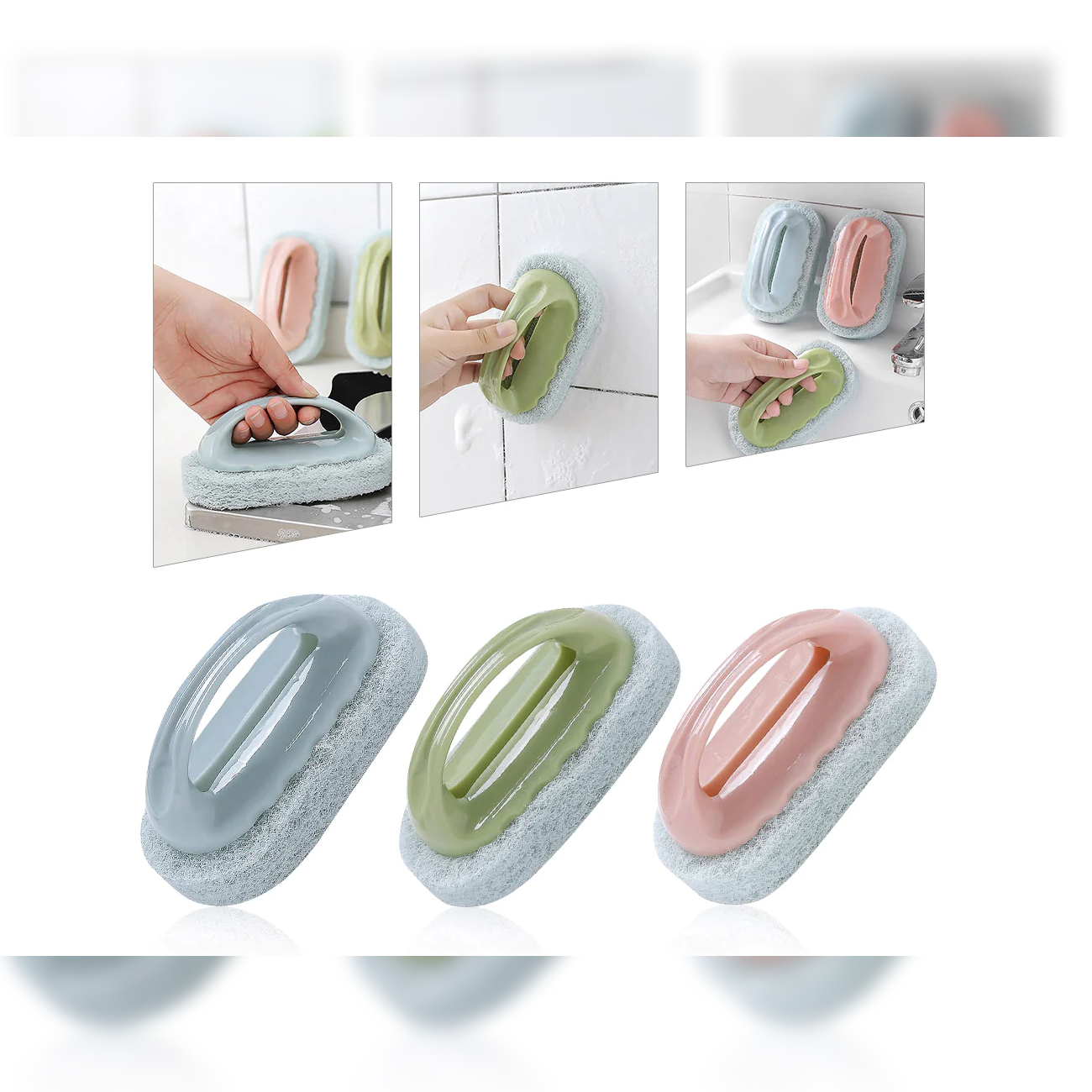 Scourer with plastic handle X3 - Lunaz Shop