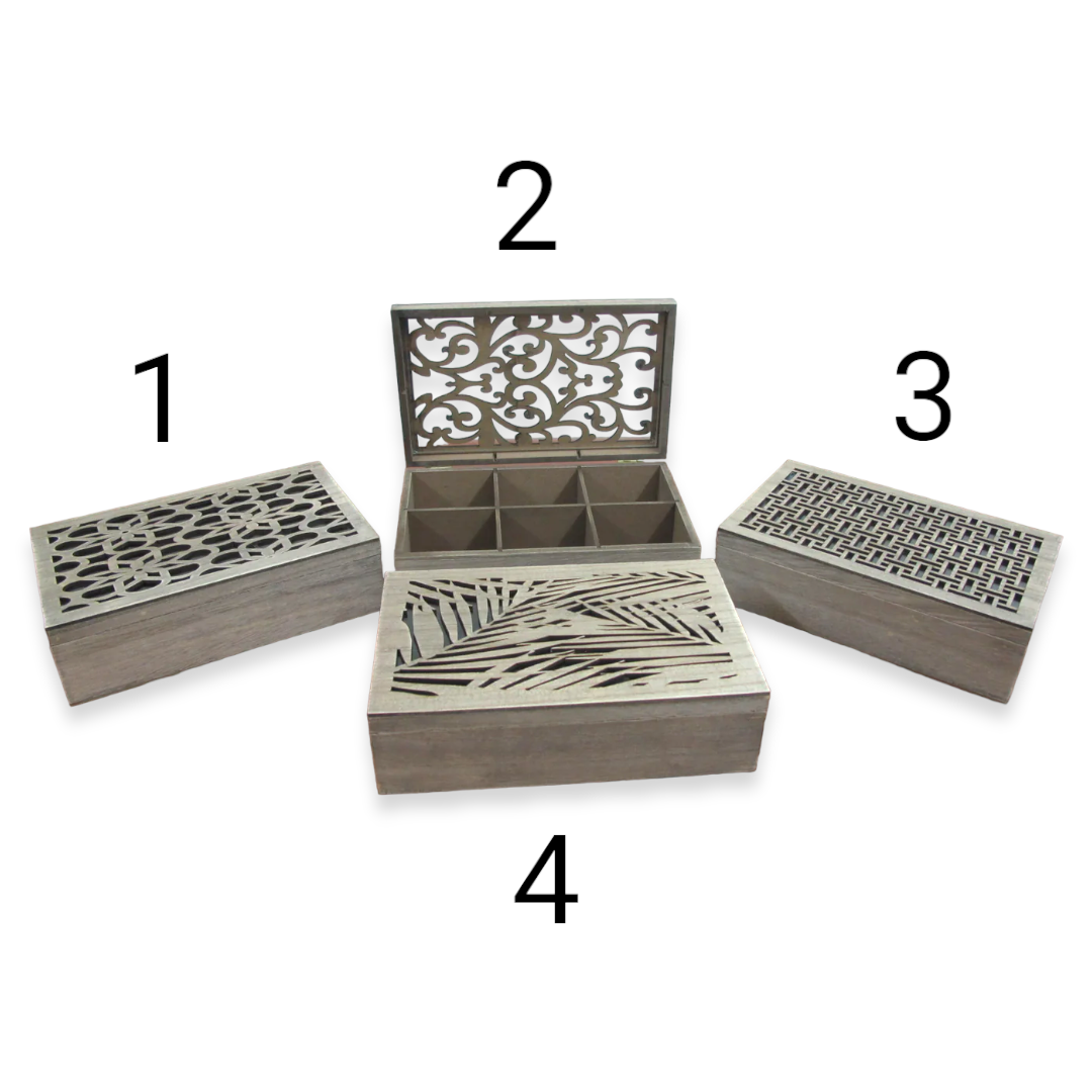 Small wooden Tea Box 6 compartments - Lunaz Shop