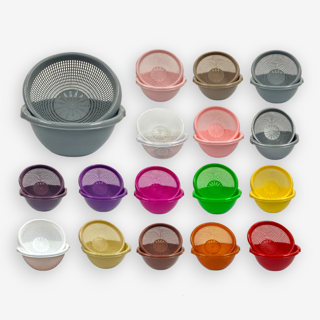 Plastic Bowl and Strainer Set - Lunaz Shop