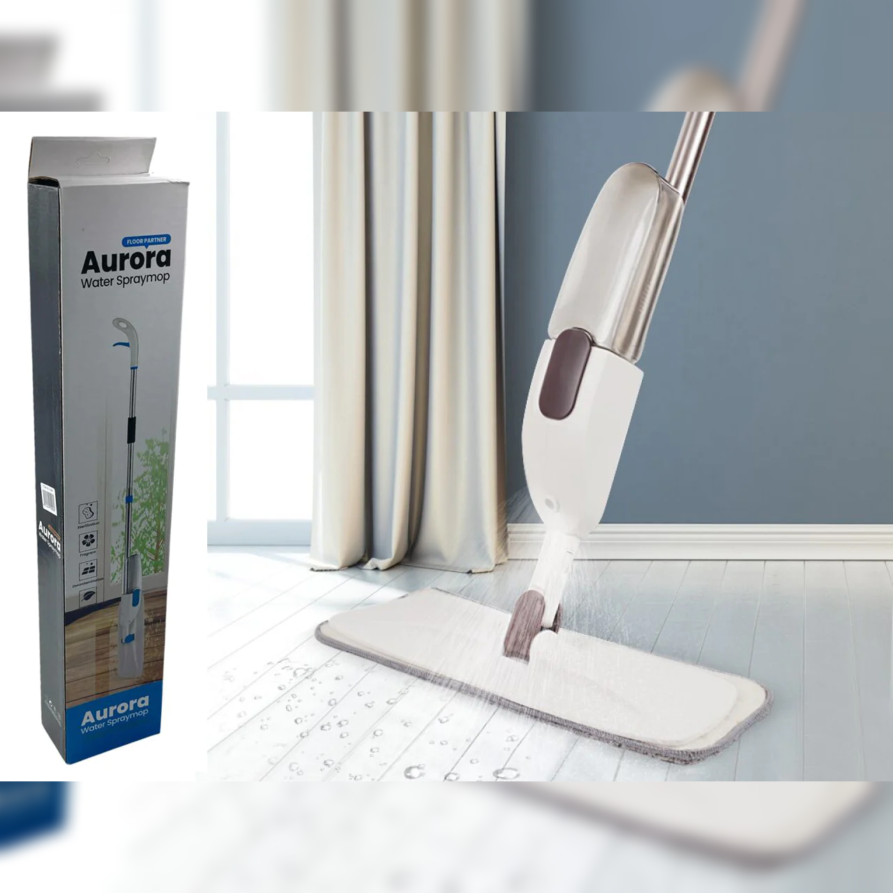 Microfiber Mop with Water Sprayer - Lunaz Shop