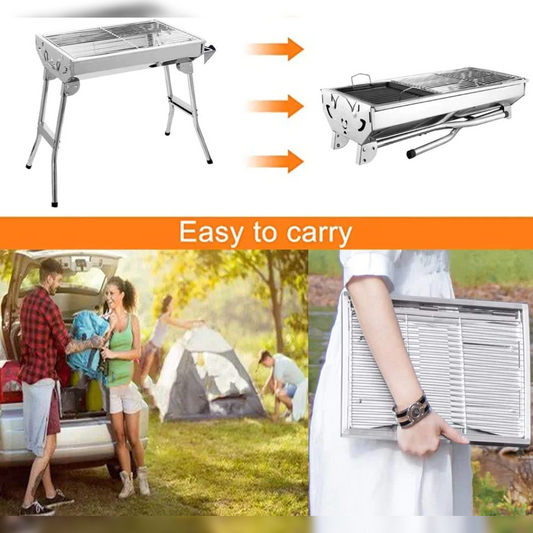 Portable Stainless Steel Barbecue 48x33 cm - Lunaz Shop