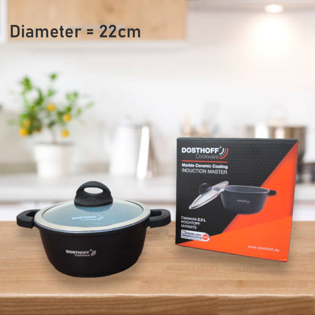 DOSTHOFF INDUCTION MASTER CASSEROLE BLACK 22 CM 3.1 L - Lunaz Shop