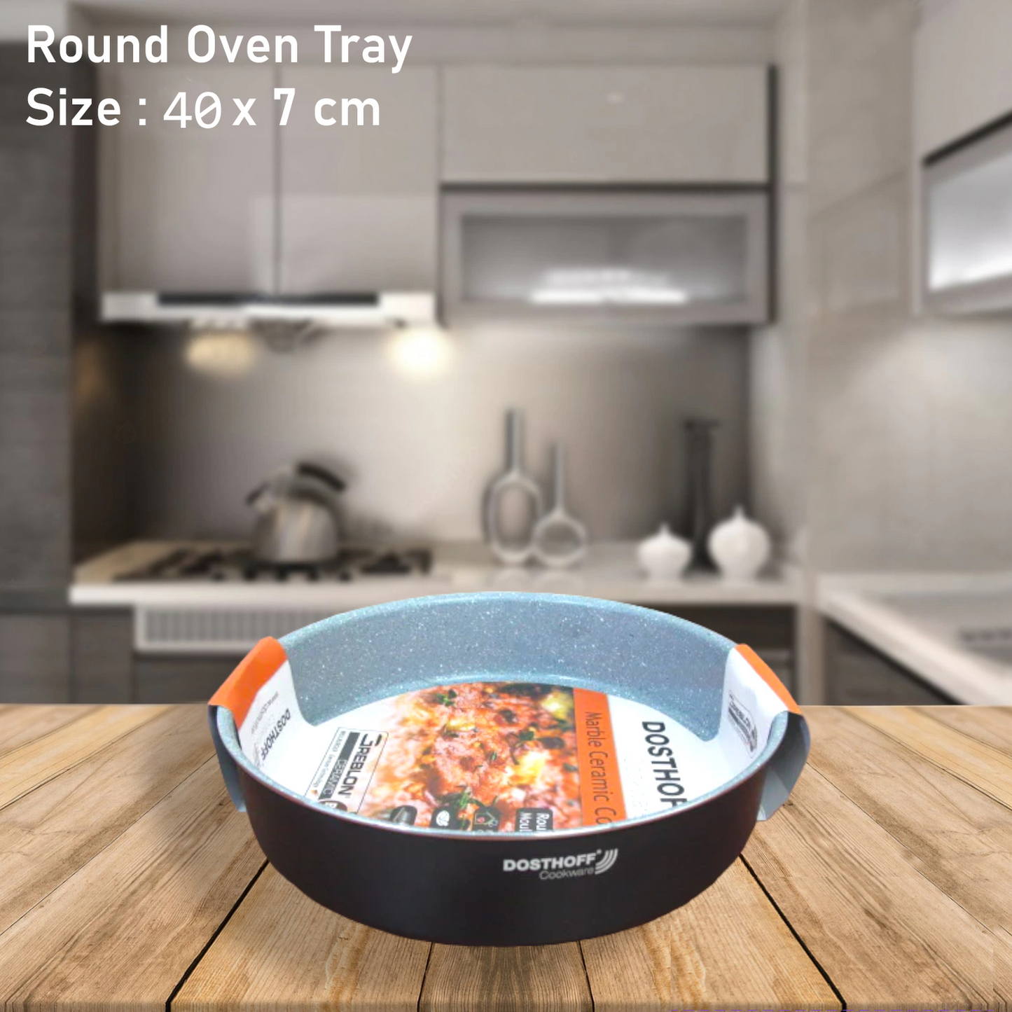 DOSTHOFF ROUND OVEN TRAY BLACK 40 CM - Lunaz Shop