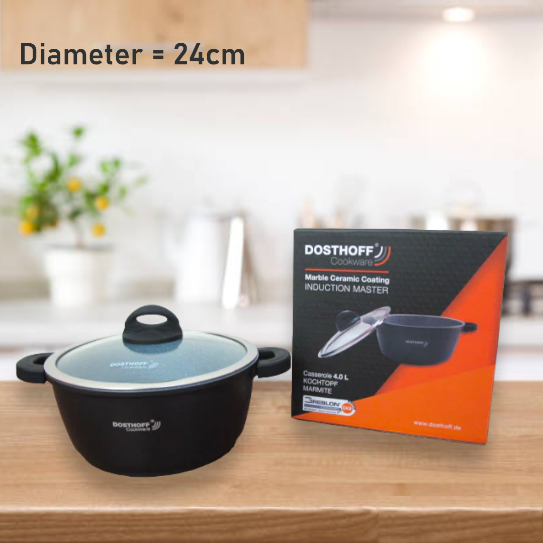 DOSTHOFF INDUCTION MASTER CASSEROLE BLACK 24 CM 4.3 L - Lunaz Shop