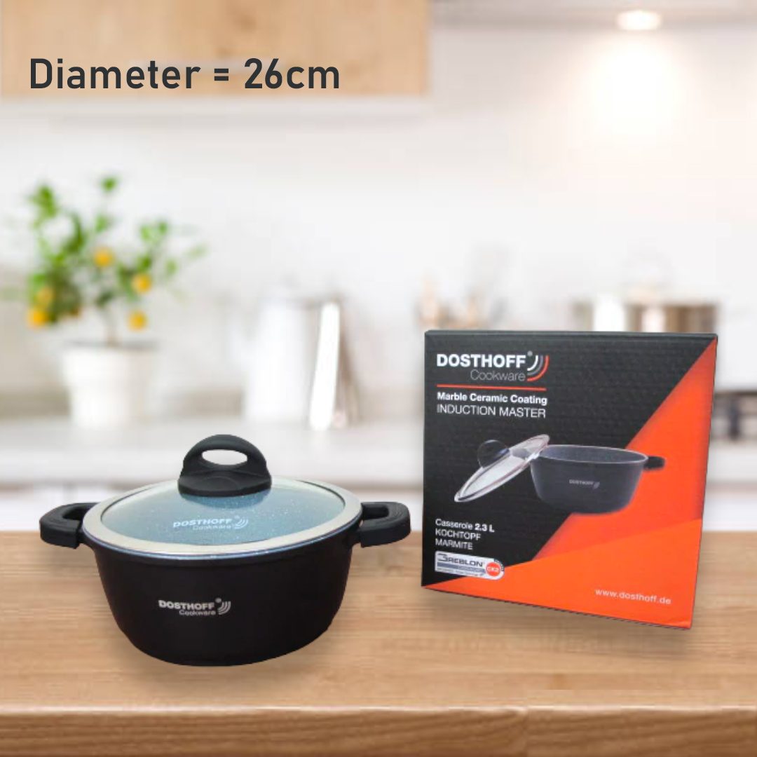 DOSTHOFF INDUCTION MASTER CASSEROLE BLACK 26 CM 5.5 L - Lunaz Shop