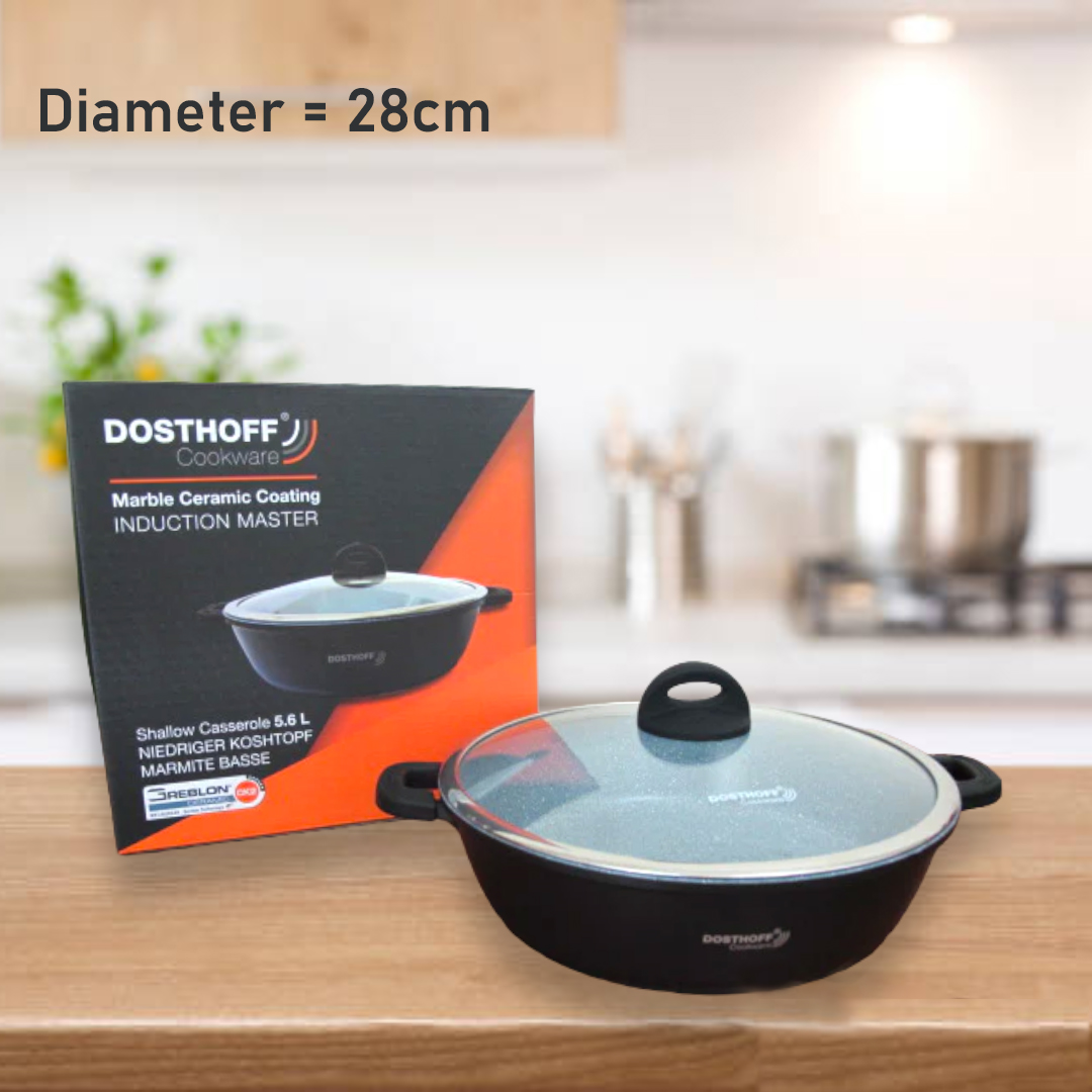 DOSTHOFF INDUCTION MASTER LOW CASSEROLE BLACK 28 CM 4.5L - Lunaz Shop