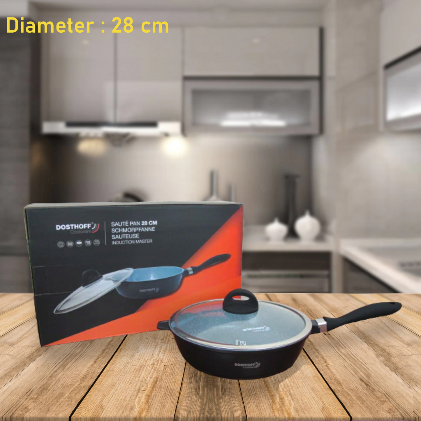 DOSTHOFF INDUCTION MASTER SAUTE PAN BLACK 28 CM 4.5 L - Lunaz Shop
