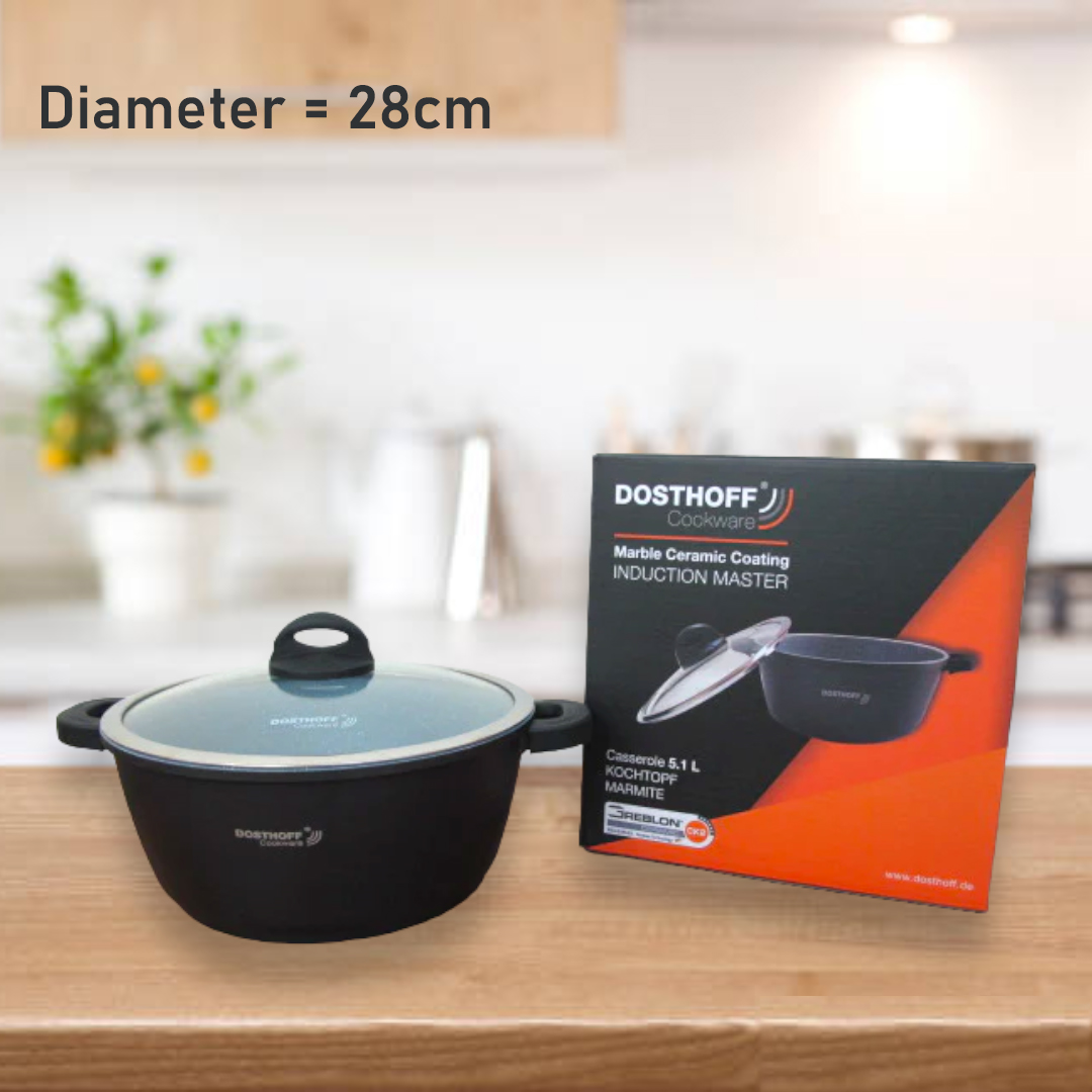 DOSTHOFF INDUCTION MASTER CASSEROLE BLACK 28 CM 6.4 L - Lunaz Shop