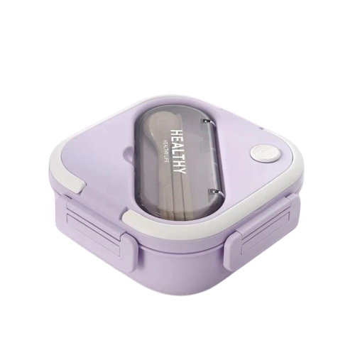 Squared Plastic Lunch Box with Cutlery - Lunaz Shop