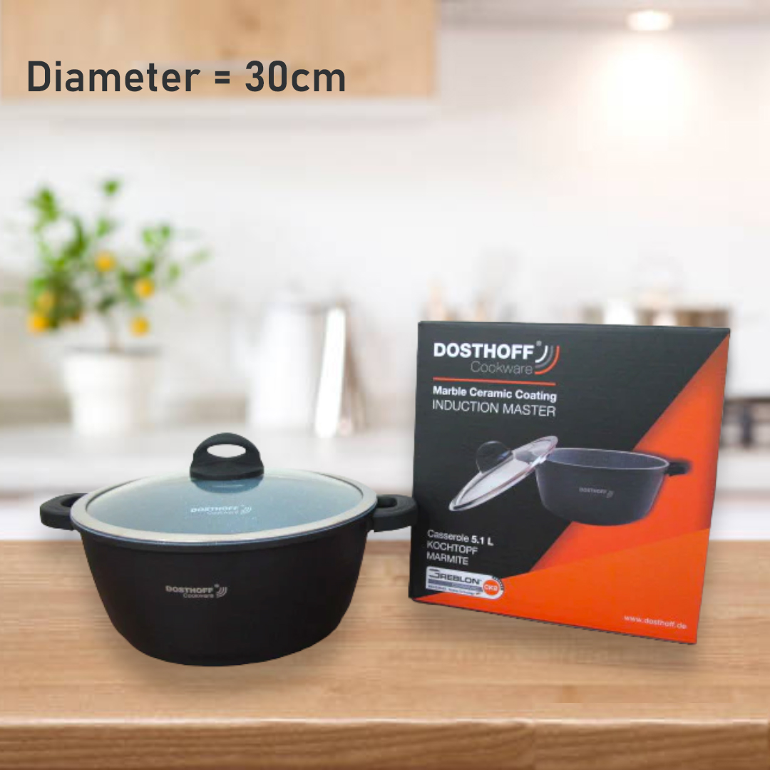 DOSTHOFF INDUCTION MASTER CASSEROLE BLACK 30 CM 8.5 L WI - Lunaz Shop