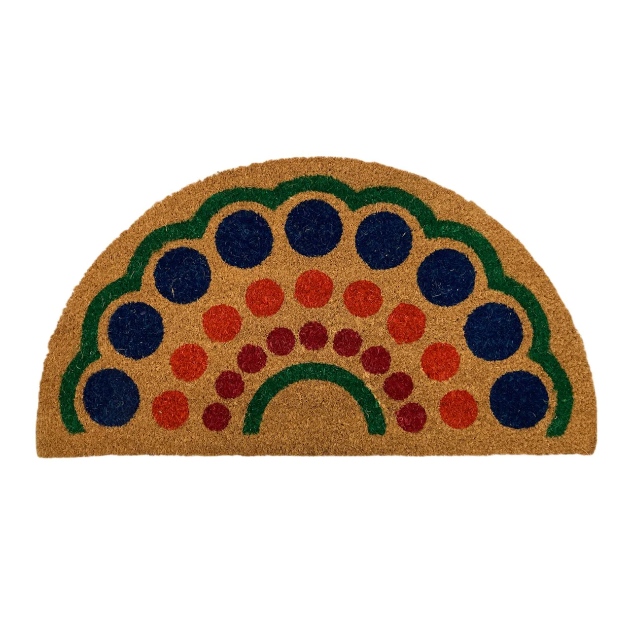 Coco mat half round with PVC backing 75x45 cm - Lunaz Shop