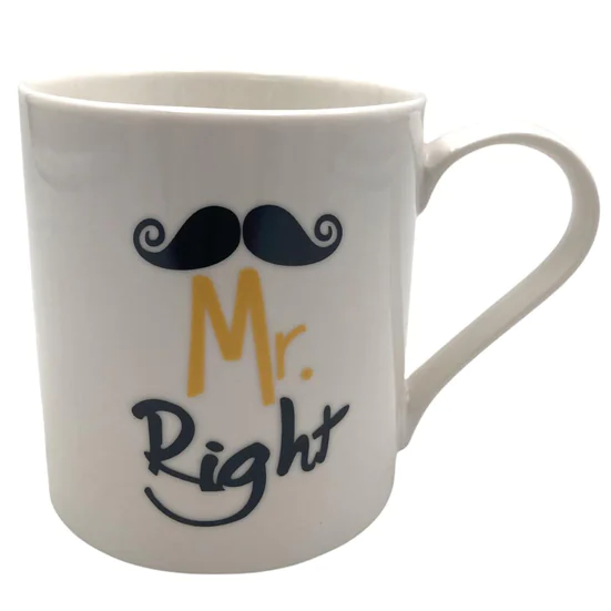 Large Porcelain Mug with Gold/Black Writing - Lunaz Shop