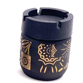 Glass Anti Odor Windproof Ashtray Black - Lunaz Shop