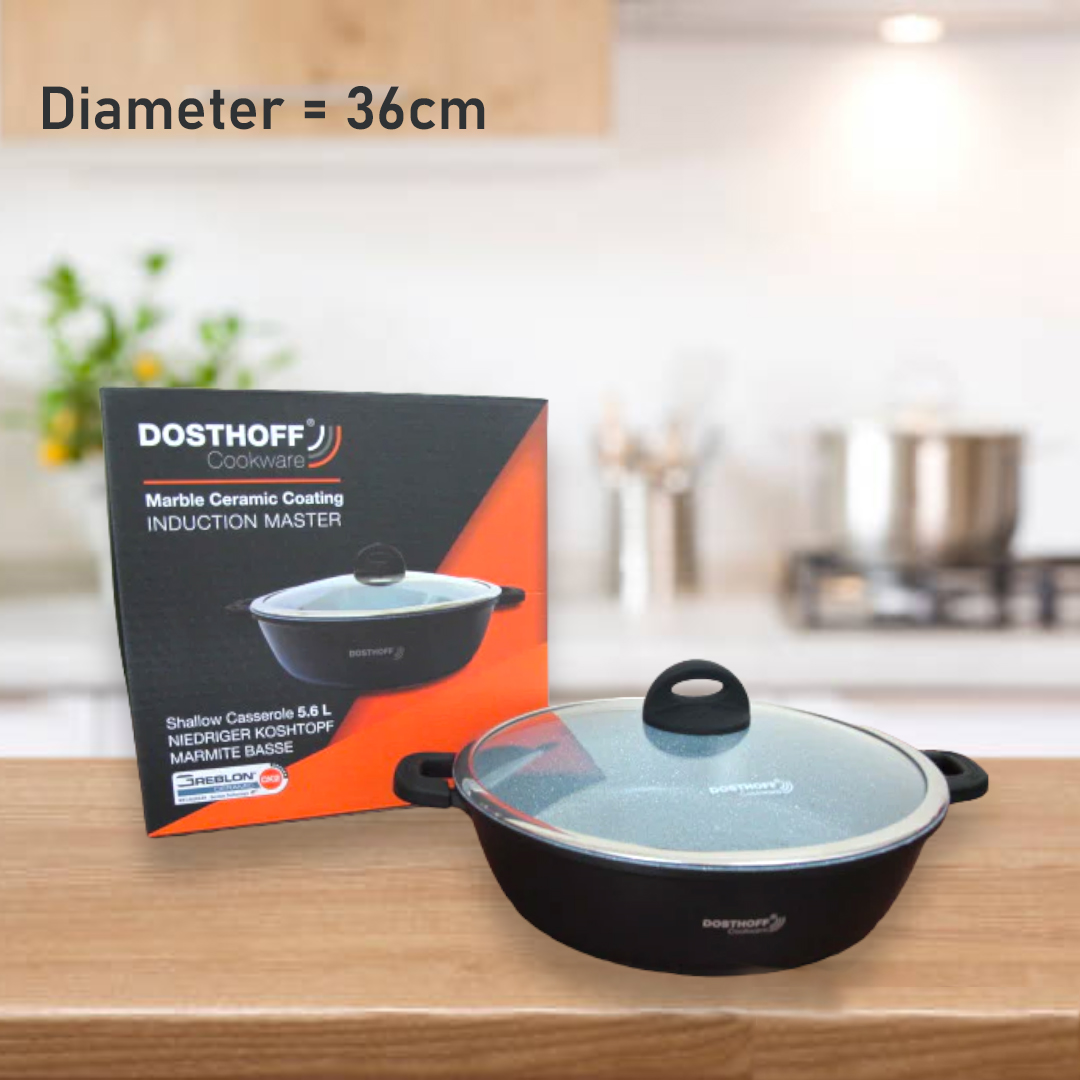 DOSTHOFF INDUCTION MASTER LOW CASSEROLE BLACK 36CM 7.6 L - Lunaz Shop