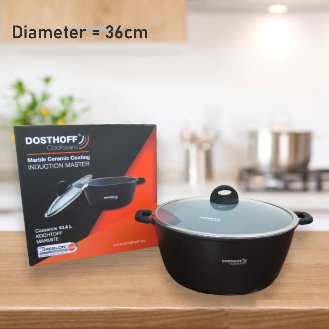 DOSTHOFF INDUCTION MASTER CASSEROLE BLACK 36 CM 13.4 L W - Lunaz Shop