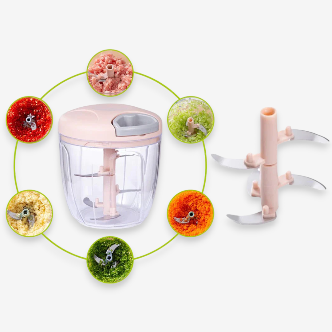 Manual Food Chopper with 5 blades - Lunaz Shop