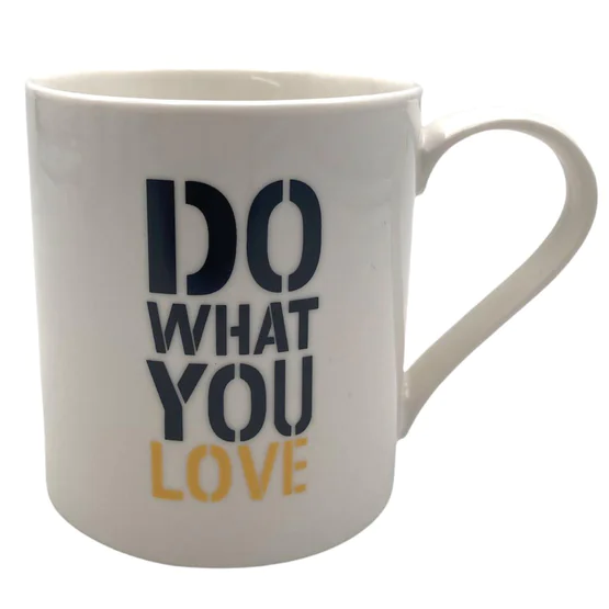 Large Porcelain Mug with Gold/Black Writing - Lunaz Shop