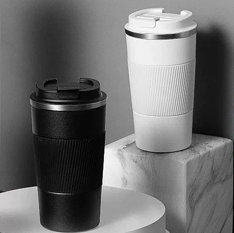 Black or White Stainless Steel Travel Mug - Lunaz Shop