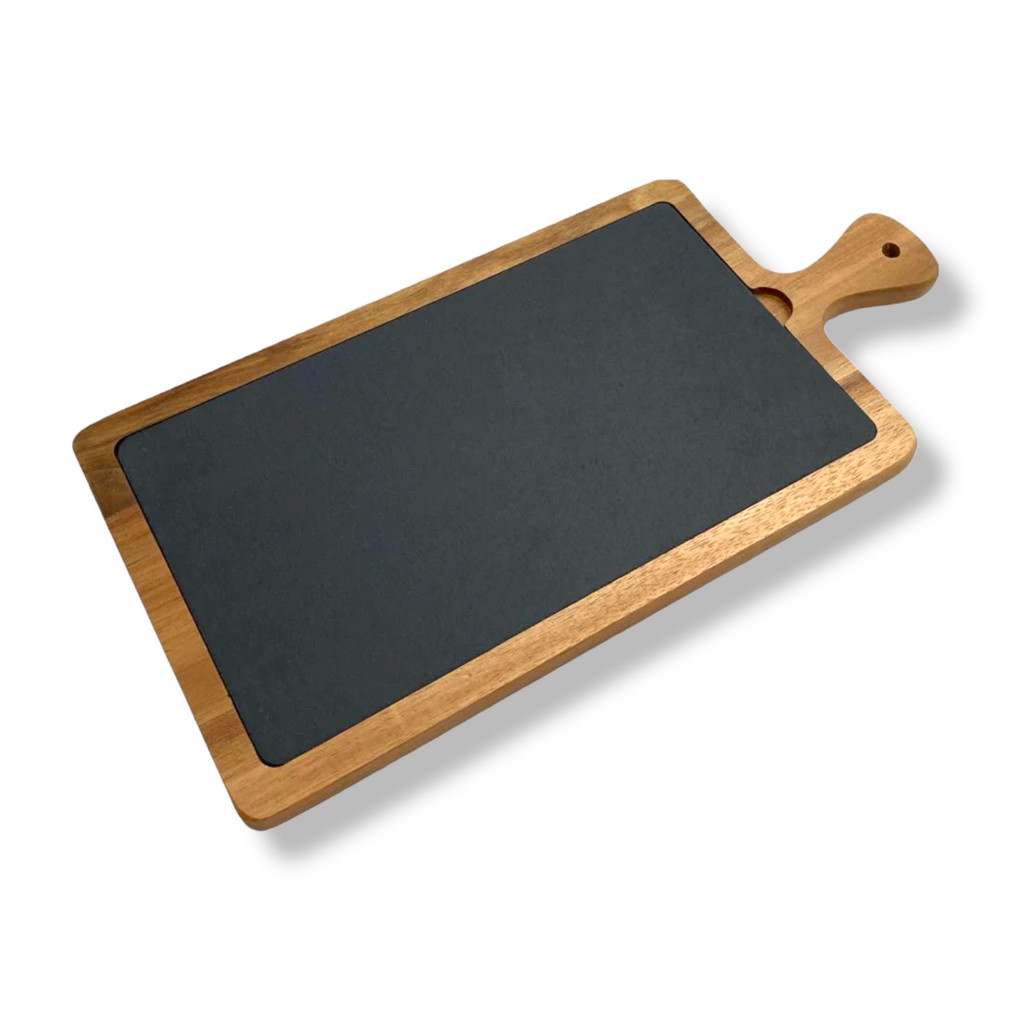 Wooden Serving Board with Natural Slate - Lunaz Shop