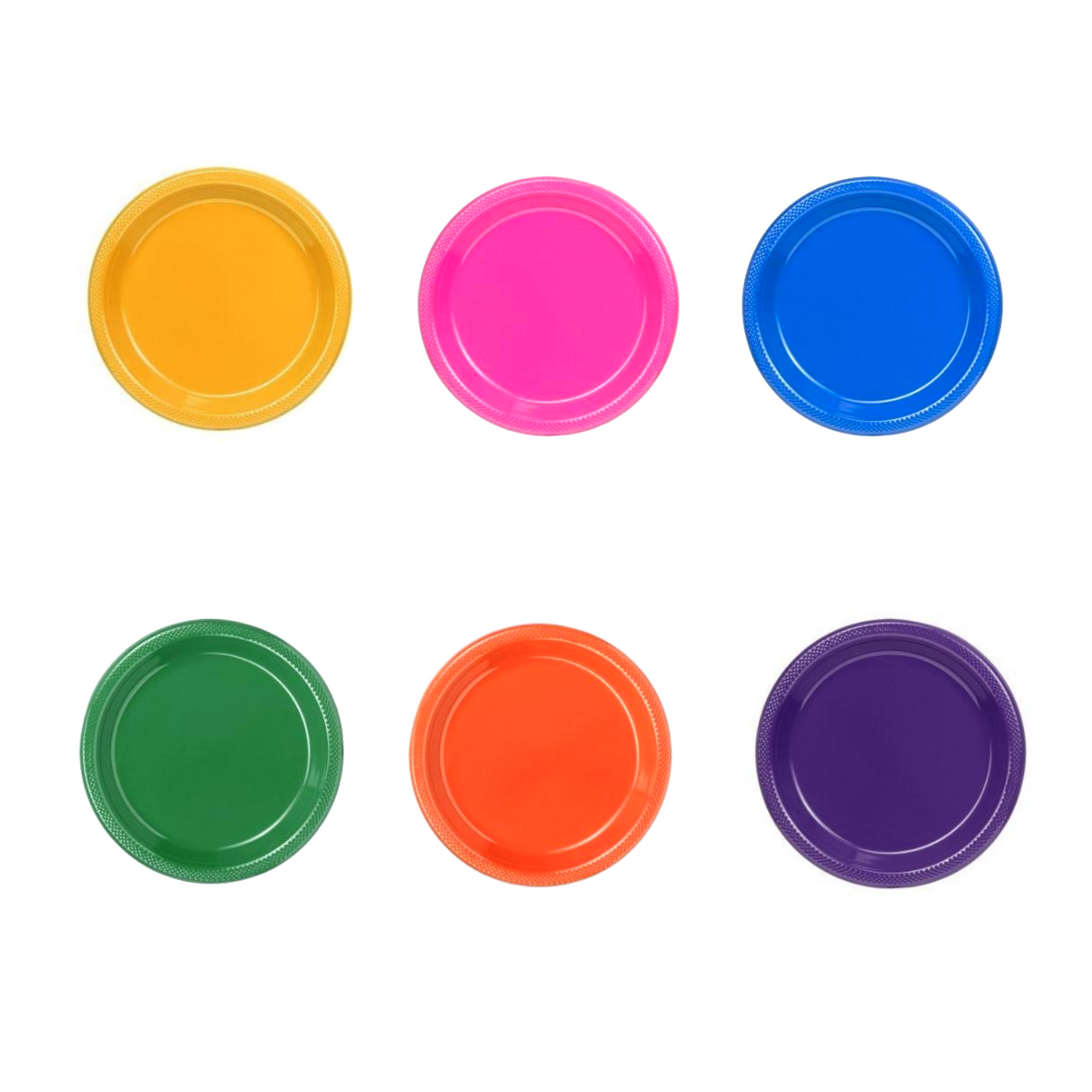 Colored Plastic Plates X6 - Lunaz Shop