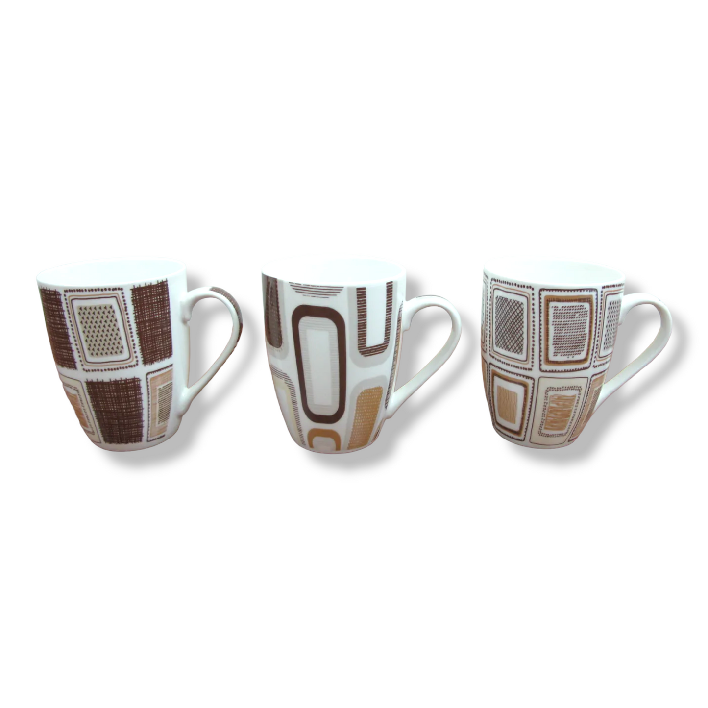 Brown Squares Design Porcelain Mug - Lunaz Shop