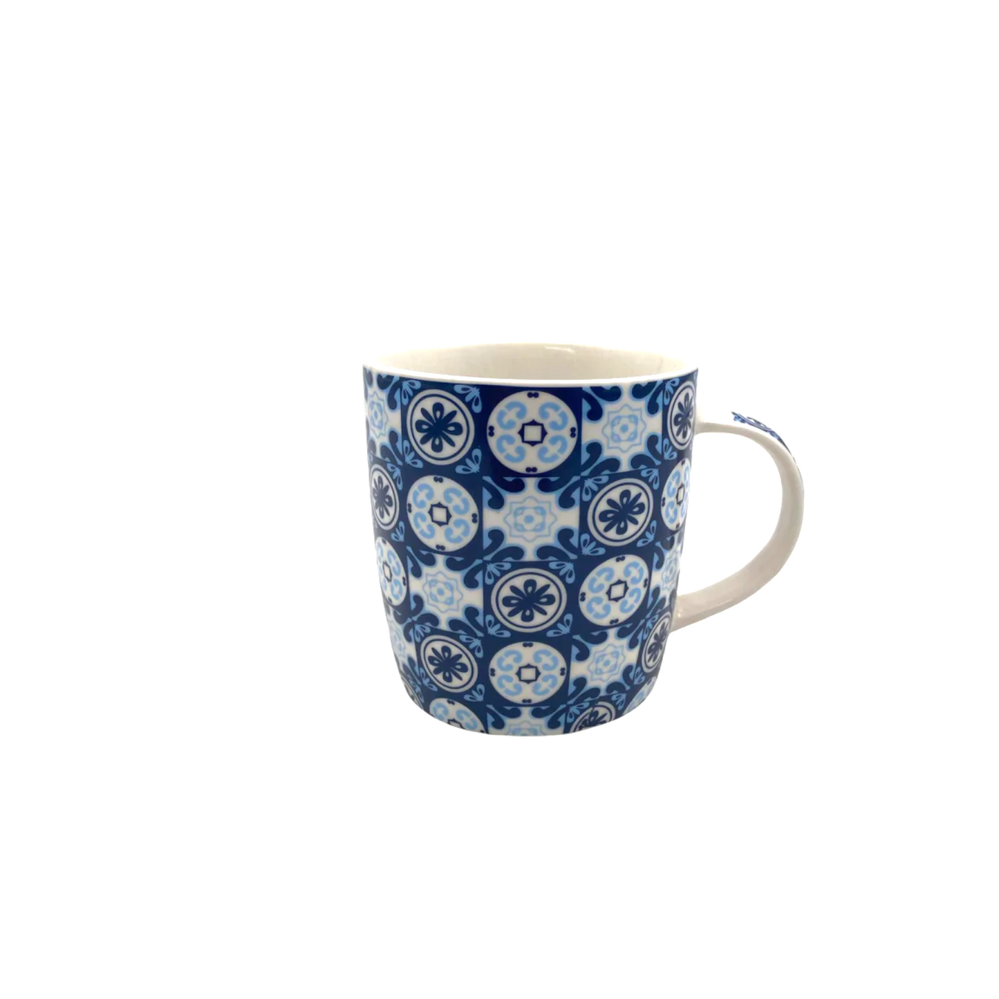 Porcelain Mug with Blue Moroccan Design - Lunaz Shop