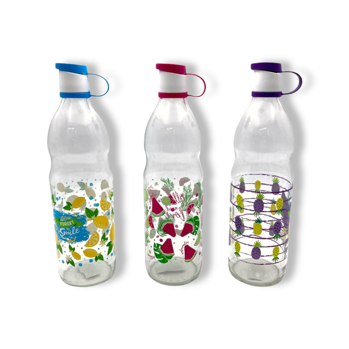 Decorated Glass Bottle 1 lt - Lunaz Shop