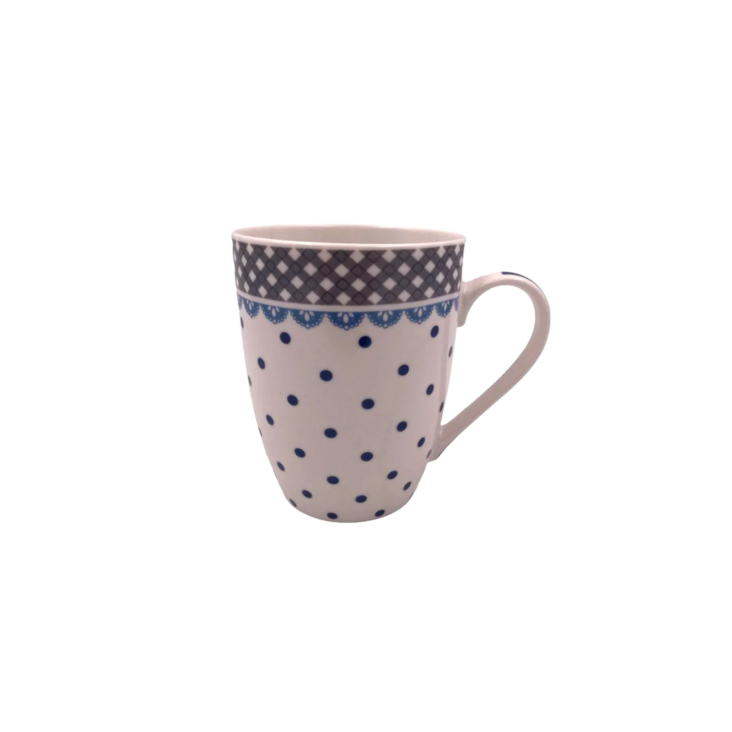 Porcelain Mug with Bleu and Gray Designs - Lunaz Shop