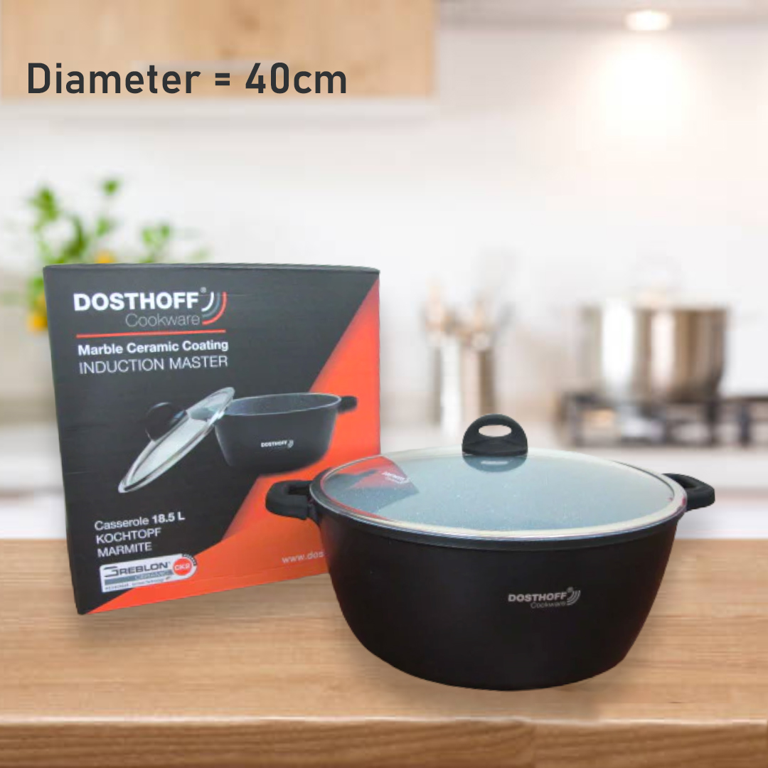 DOSTHOFF INDUCTION MASTER CASSEROLE BLACK 40 CM 18.5 L W - Lunaz Shop