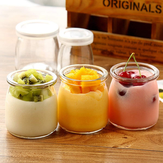 Small Glass Jar X3 Wide Mouth - Lunaz Shop