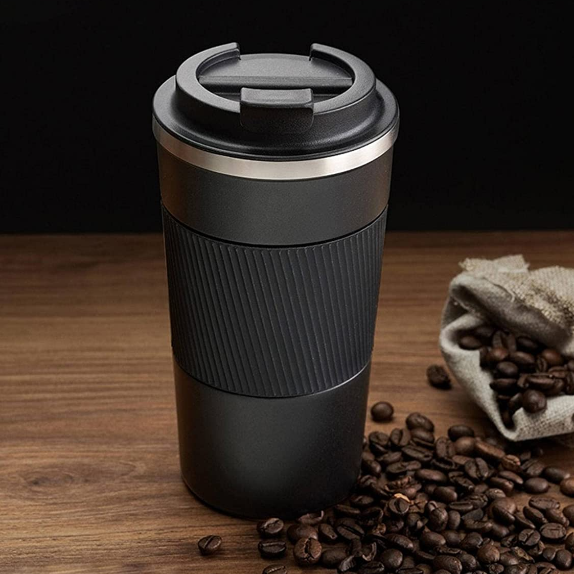 Black or White Stainless Steel Travel Mug - Lunaz Shop
