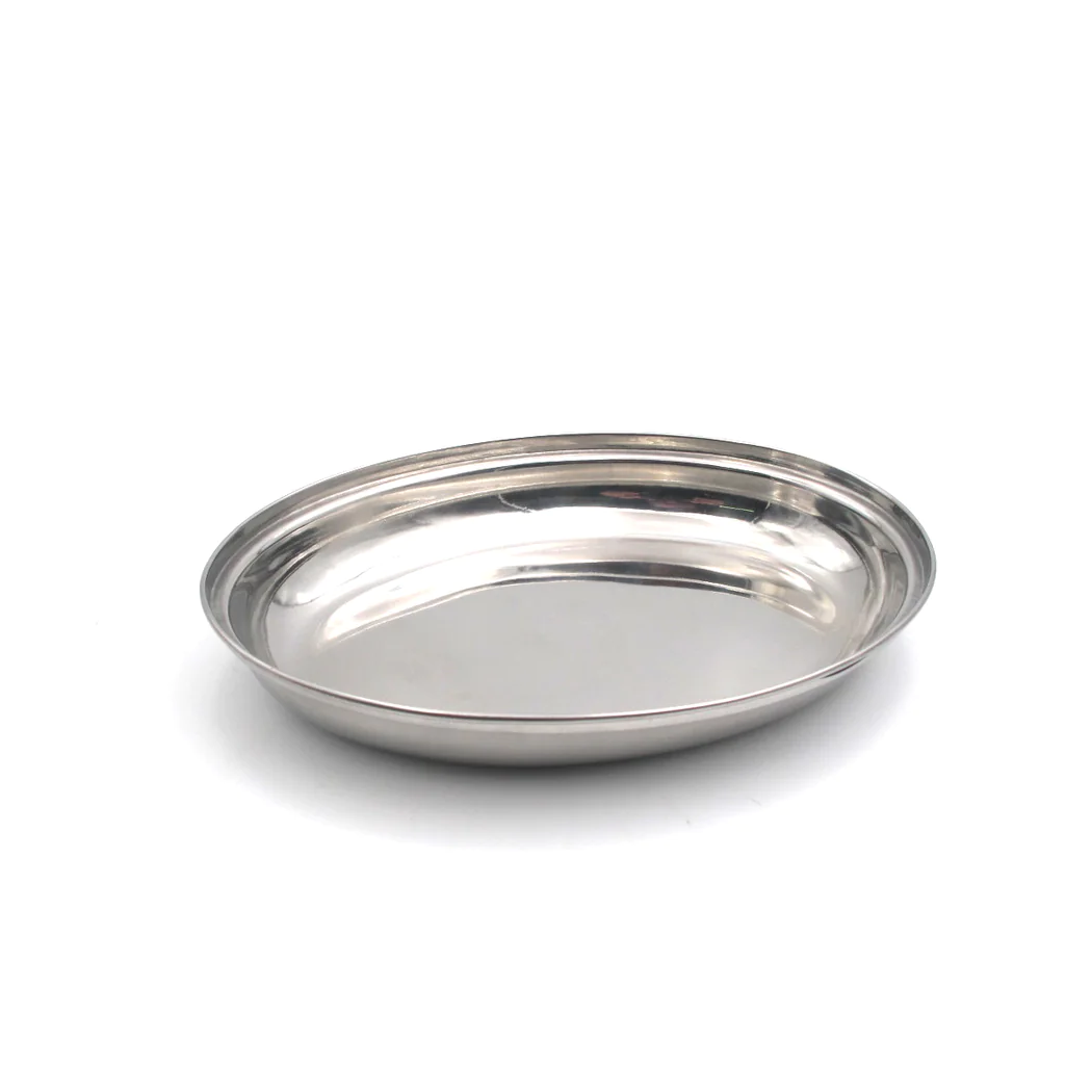 Stainless Steel Oval Bowl 19.5x14.5x3 cm - Lunaz Shop