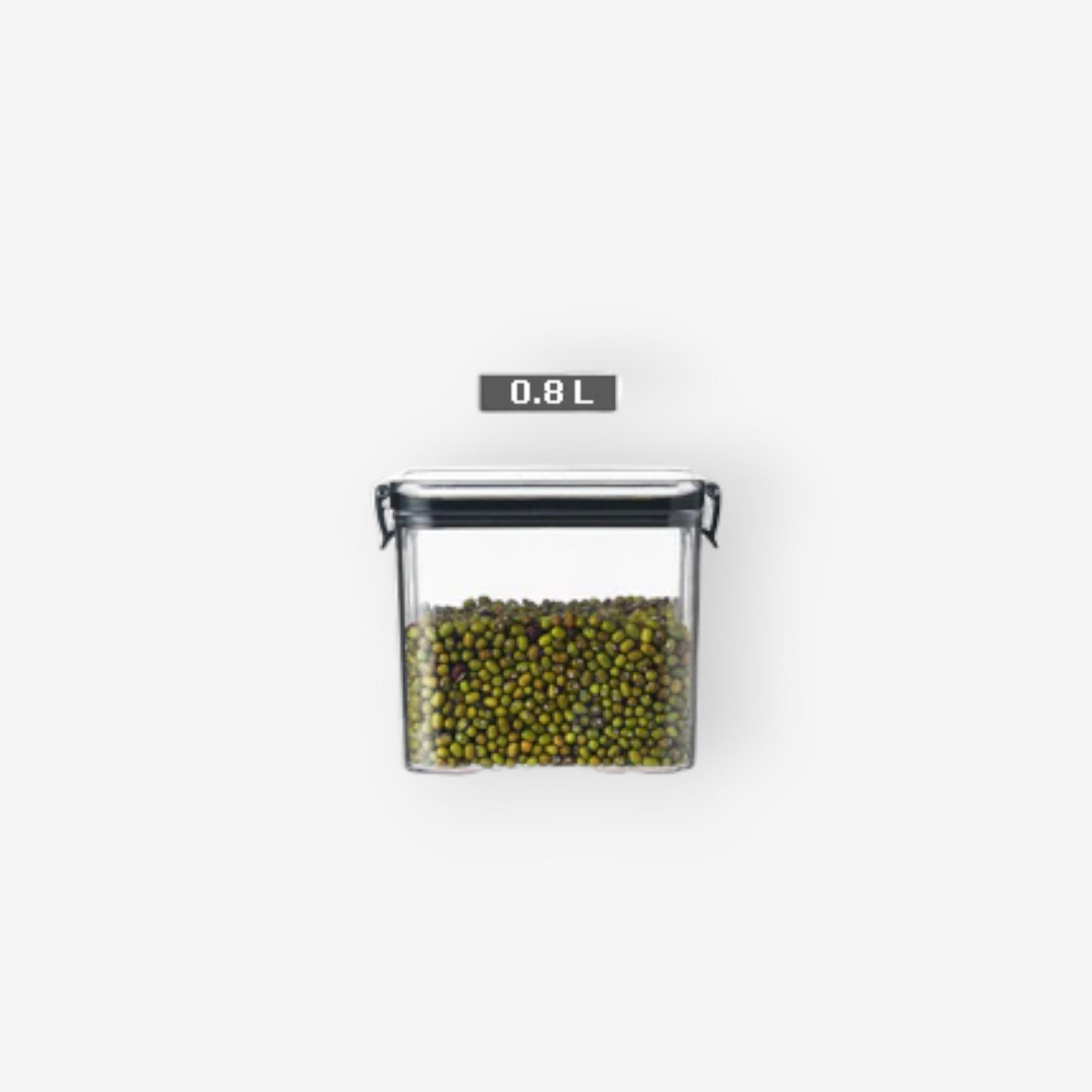 Acrylic Airtight Squared Food Jar 0.8 lt - Lunaz Shop